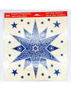 Christmas Window Decals Stickers Blue Star