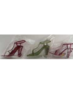 Addobbo Albero Di Natale Scarpetta Con Tacco Glitterata Assortita