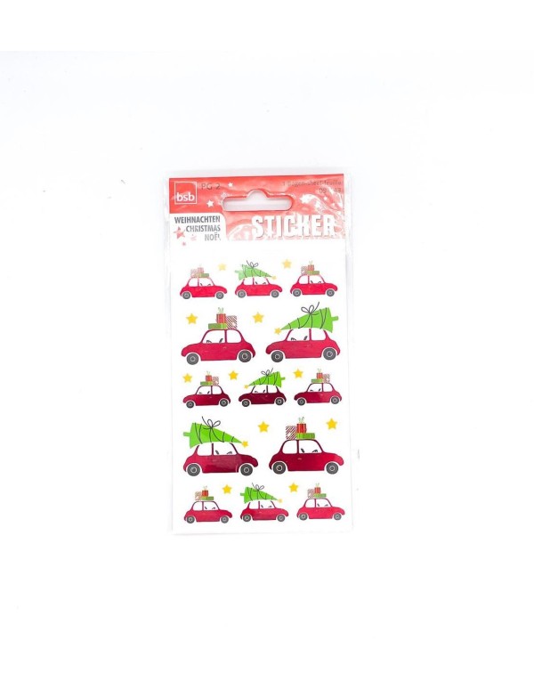 Christmas Stickers Assorted Cars