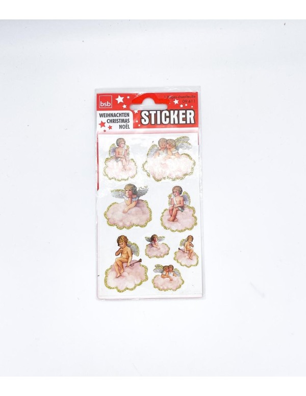 Christmas Stickers Assorted Angels On Clouds