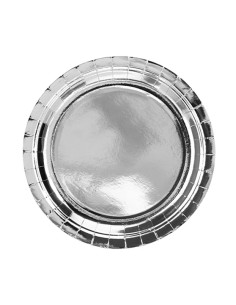 Round Paper Plate Set Silver