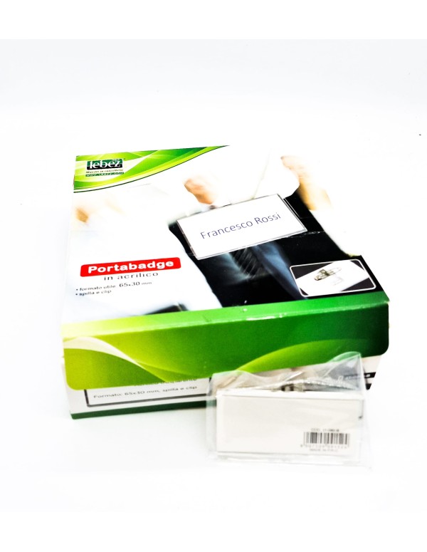 Lebez Portabadge In Plastica Con Spilla Confezione 24pz.