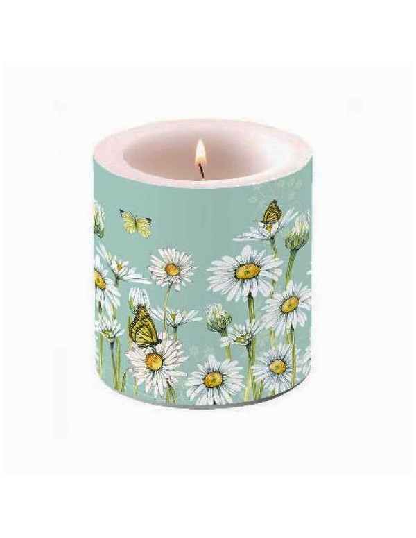 Candela Decorazione Pasqua Margherite 12cm