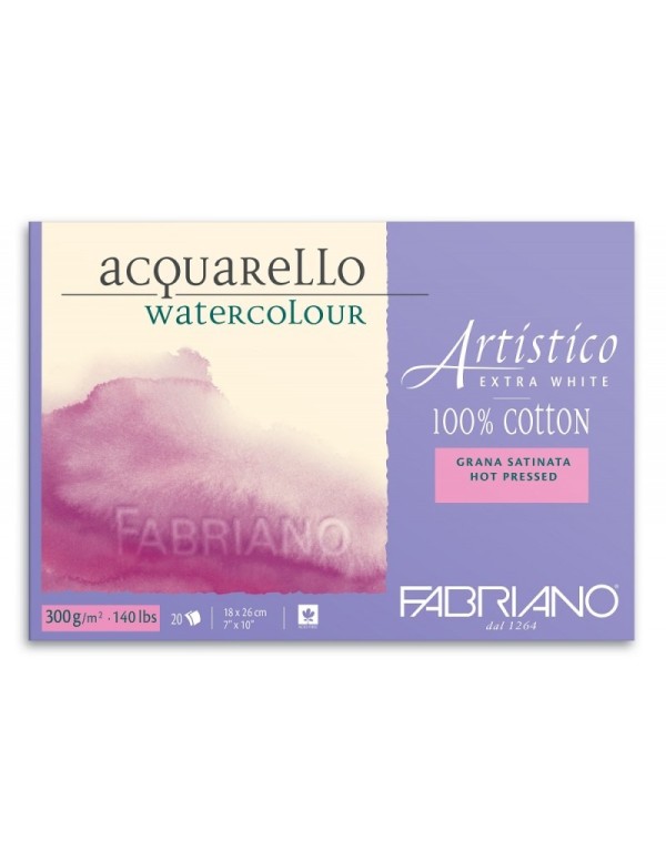 Fabriano Watercolor Album 18x26cm Hot Pressed Extra White For Watercolors