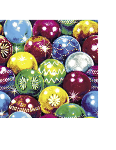 Christmas Paper Napkins With Multicolors Vintage Balls 33CM 20PCs.