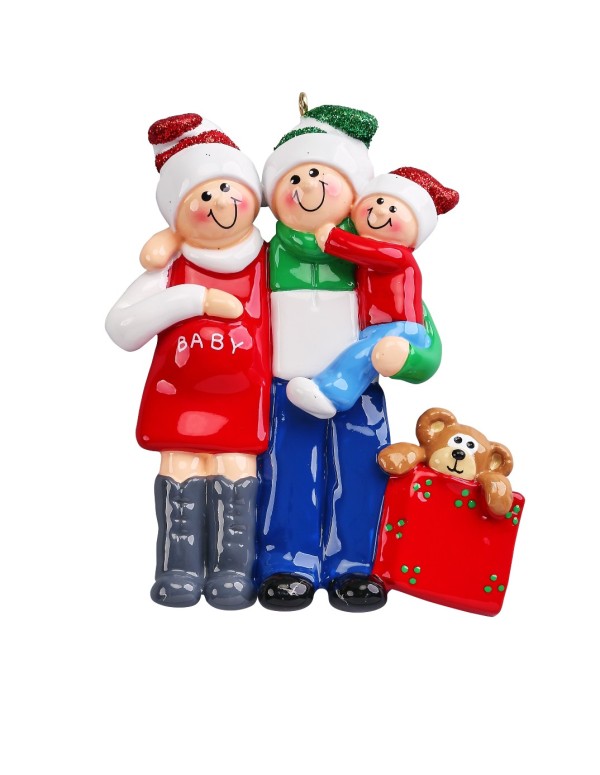 Addobbo Albero Di Natale Coppia Incinta Con Figlio Personalizzabile