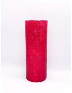 Christmas Candle Metallic Red Pillar 18cm