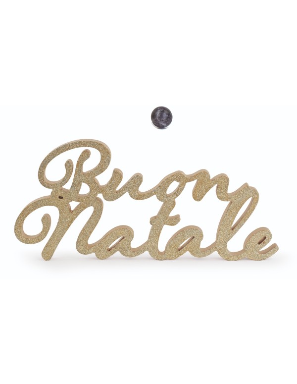 Christmas Decoration Buon Natale Gold Sign 53x24x45cm