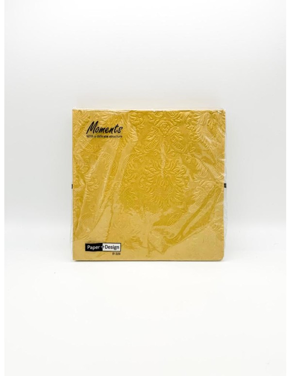 Tovaglioli Di Carta Oro Con Rilievo Decorato 33CM 16PZ