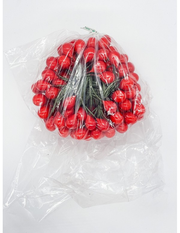 Addobbo Albero Di Natale Bacche Rosse 7cm