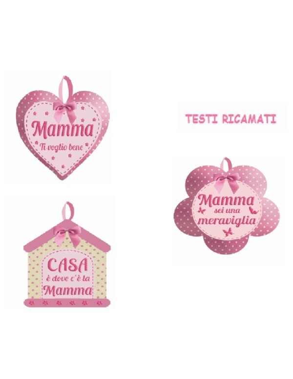 Cuscino Ricamato Dedica Festa Della Mamma Assortito