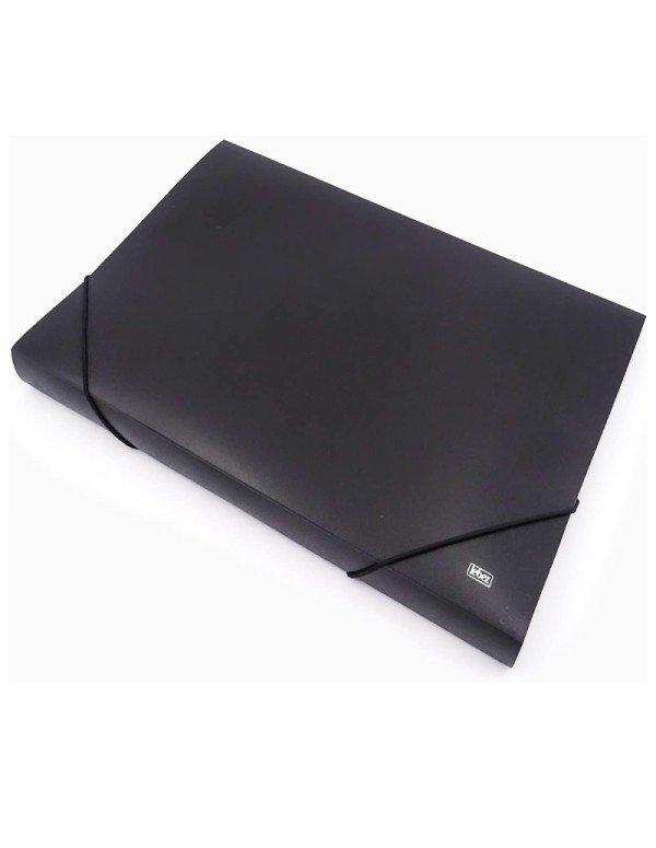 Gusseted Folder Black 13 Compartments Document Holder In PPL 33,5x24cm