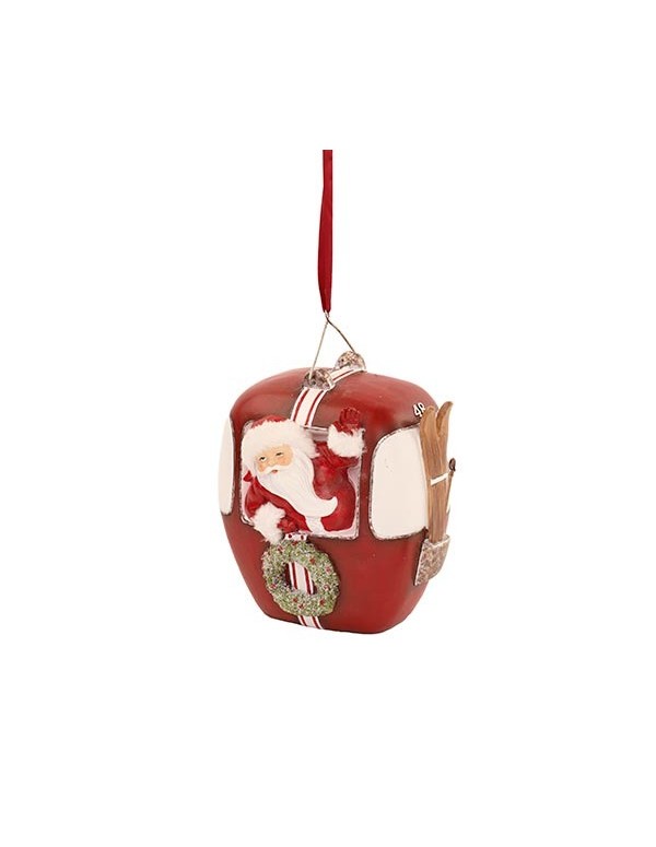 Addobbo Albero DI Natale Babbo Natale In Funivia 25cm