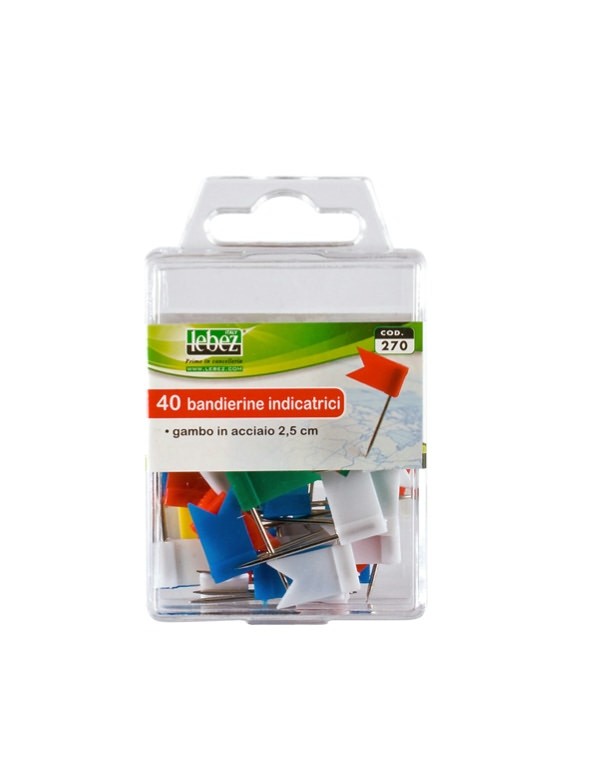 Signing Flags Steel Stem 2,5cm 40pcs Assorted Colours