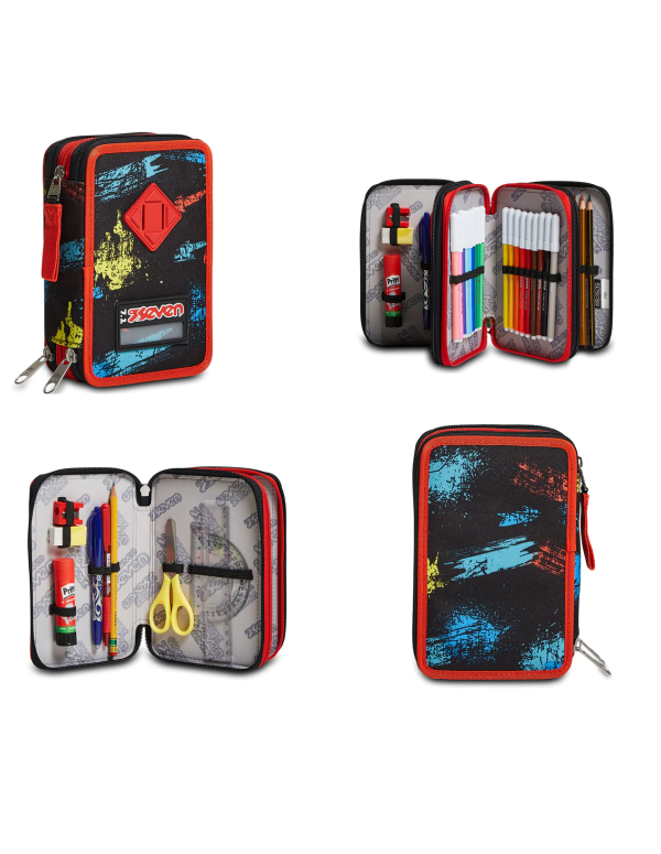 Astuccio Completo 3 Zip Seven Scratchy Boy