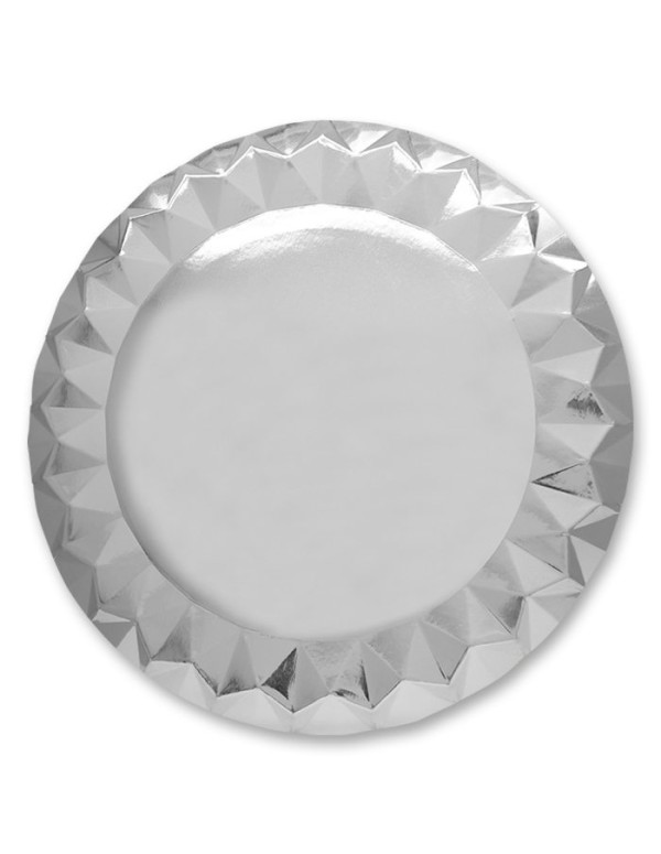 Sottopiatti Di Carta Diamantati Argento 32cm 5pz