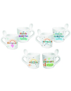 Tazzina In Ceramica Bianca...