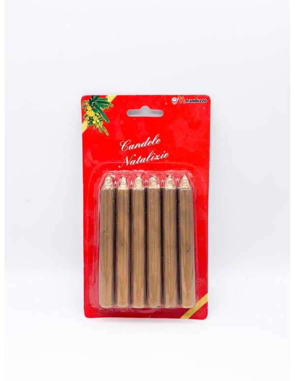Christmas Candle Metallic Gold  10cm 1Pcs