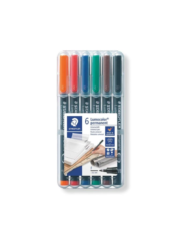 Pennarelli Staedtler Lumocolor Permanent Universali Confezione 6 pz