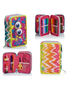 Astuccio Completo 3 Zip Seven SJ Girl Facce Da SJ Occhi