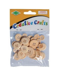 Wooden Buttons 30pcs. 3 Measures 12-18-22mm
