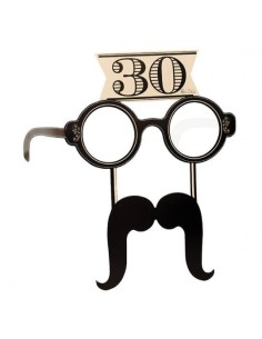 Occhiali Carta Festa 30 Anni Con Baffi