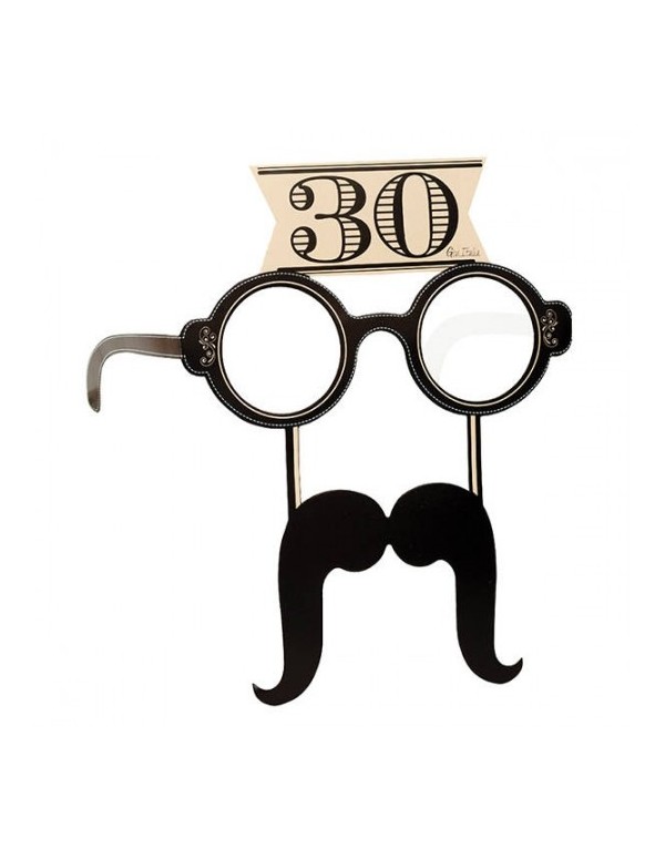 Occhiali Carta Festa 30 Anni Con Baffi