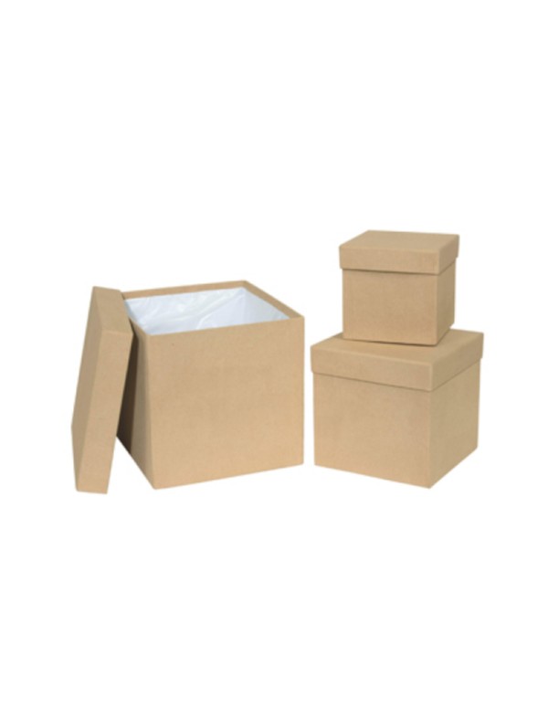 Scatola Regalo Box Quadrata Avana