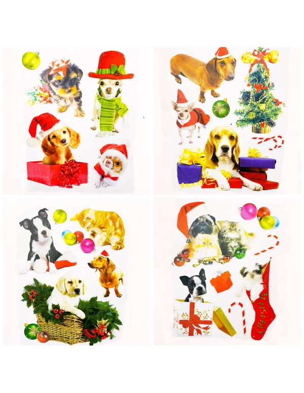 Christmas Window Decals Dogs And Cats