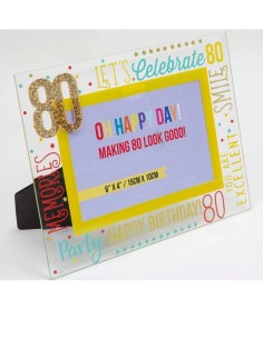 80th Birthday Glass Photo...