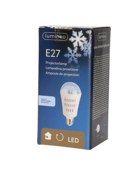 Lampadina LED 4W Proiettore Fiocchi Di Neve Bianco Freddo