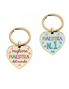 Assorted Teacher Dedication Heart Keychain