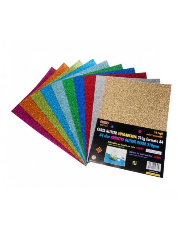 Glitter Paper A4 210gr 10 Sheets Assorted Colors