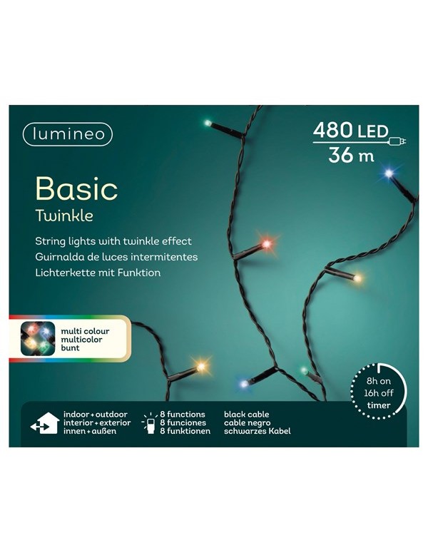 Serie Luci Natale Basic Twin 480LED 36m Multicolor