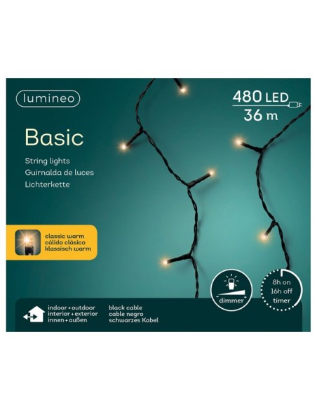 Serie Luci Natale Basic 480 Led 36m Luce Calda