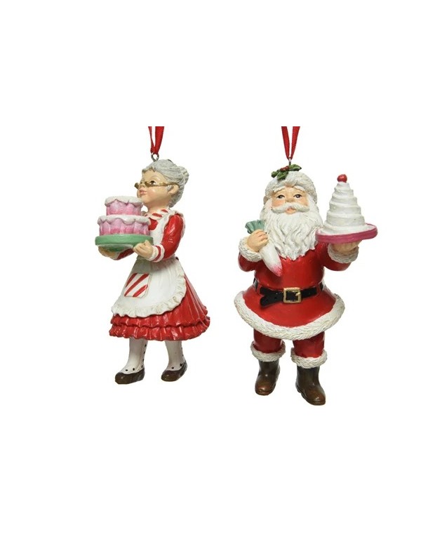 Addobbo Albero Di Natale Babbo Natale E Mamma Natale Con Dolce Assortiti