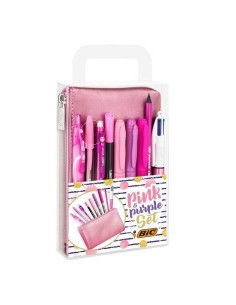 Bic Writing Set with Pink Case