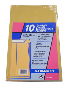 Buste Sacchetti Avana A Soffietto Blasetti 25x35cm Autoadesive 10 pz