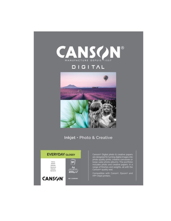 Risma Di Carta Inkjet Everyday Canson Glossy A4 200g 50 Fogli