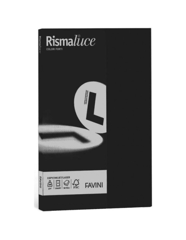 Ream Of Colored Paper Rismaluce Favini A4 Black 90g 100 Sheets