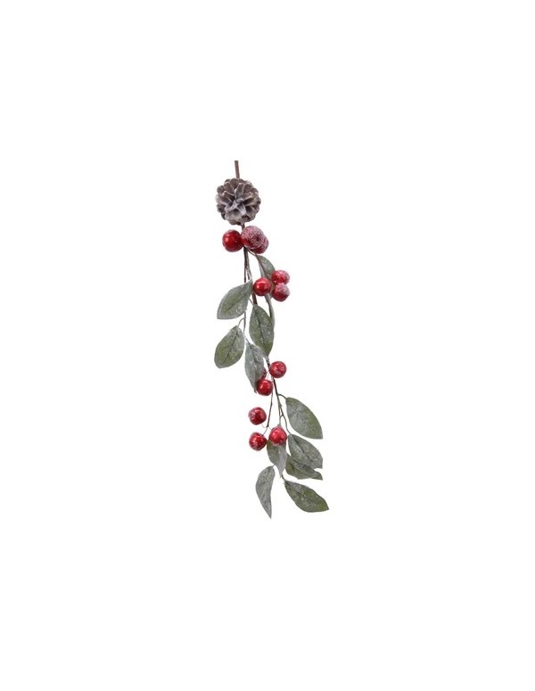 Festone Natalizio Con Foglie E Bacche 130cm