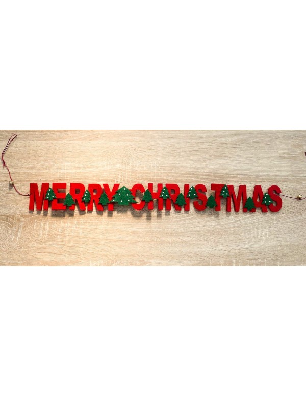 Christmas Decoration Merry Christmas Red Sign With Trees