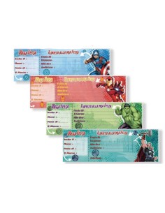 Blocco Inviti Festa Compleanno Marvel 15 Ticket