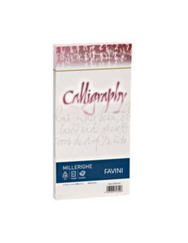 Carta Millerighe Favini Calligraphy 11x22cm conf.25 Fogli Bianchi