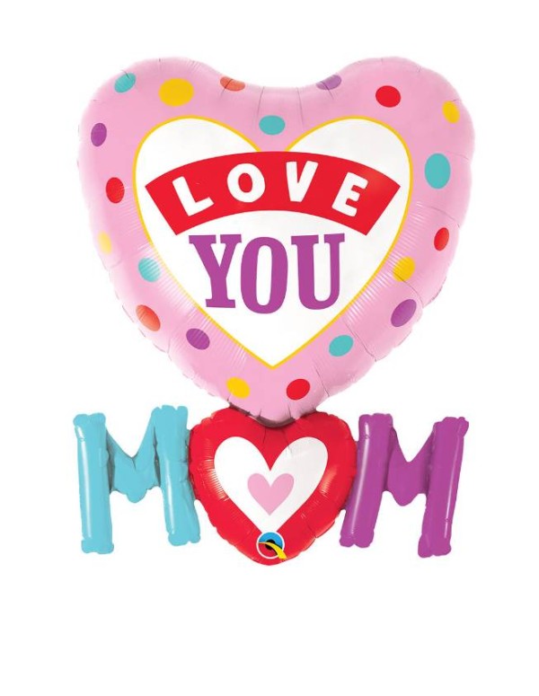 Palloncino Metalfoil Love You Mom 33" 84cm