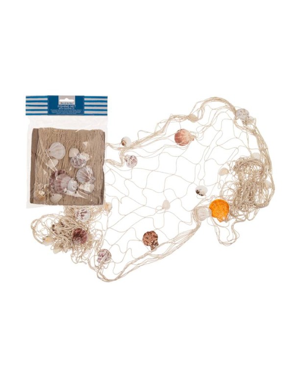Rete Da Pescatore Con Conchiglie Out Of The Blue 100x200cm