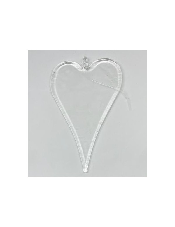 Addobbo Albero Di Natale Cuore E Stella Di Vetro 13cm