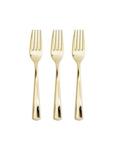 Polished Gold Plastic Forks...