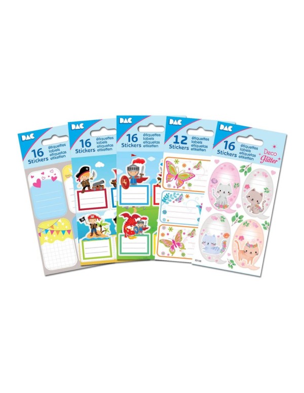 Set Etichette Nominative 8cm  Assortiti