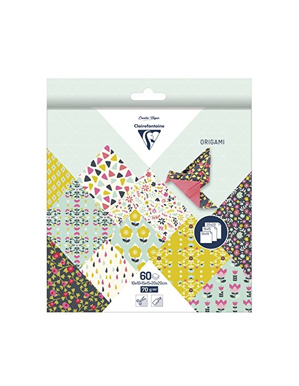 Carta Per Origami 60 Fogli 3 Misure Fantasie Floreali